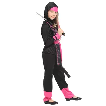Vaikai Vaikai Rožinė Kristalų Drakonai Ninja Kostiumas Mergaitėms Naruto Anime Cosplay Helovinas Purim Karnavalą Šalies Maskuotis Vaidmenų Žaidimas
