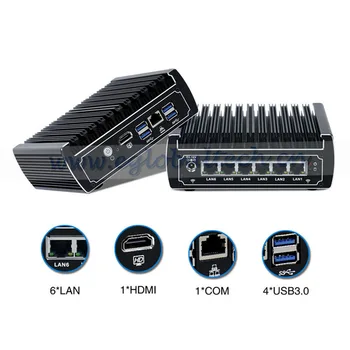 Core i5 7200U i3 7100U - Ventiliatoriaus Pfsense Mini PC 6*Intel Gigabit Lan RJ45 2.4 GHz DDR4 Ram Linux Firewall Maršrutizatorius DHCP, VPN, Server