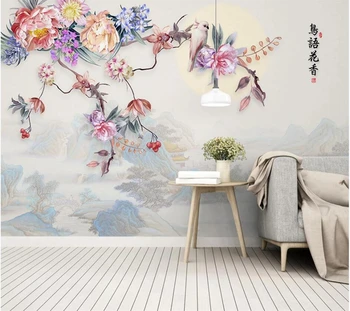 Custom 3d foto tapetai naujas Kinų stiliaus gražus magnolia gėlių, paukščių fono sienos gyvenimo kambario, miegamasis apdailos обои