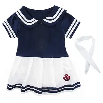 Kūdikių Mergaičių Sailor Kostiumas Kūdikiams Helovinas Karinio Jūrų Laivyno Playsuit Fancy Dress Bamblys 