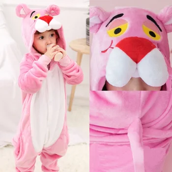 EOICIOI Vaikų Berniukų, Mergaičių naktiniai marškiniai, pižamos Gyvūnų Pink Leopard 