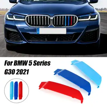 3D Sporto M Stiliaus Spalva ABS Grotelės Baras Padengti Juostele Įrašą Grotelių viršutinės dalies Apkaba Apdaila BMW 5 Serijos G30 2021 Automobilių Puošimas