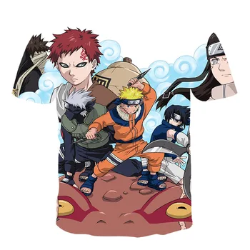 Naruto Gaara Mados Japonų Anime 3d Atspausdintas Marškinėliai Vyrams Juokingas Animacinių filmų Marškinėliai Atsitiktinis, Kietas Streetwear Hip-Hop Top Tee Vaikams
