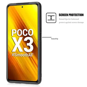Atveju Xiaomi POCO X3 NFC POCO F2 PRO Ultra Plonas Retro PU Oda prabangus Paprastumas Verslo atsparus smūgiams gaubtas Poco X3