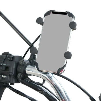 5V Universalus 360 Laipsnių Sukimosi Motociklo Mobiliojo Telefono Laikiklis su USB Įkroviklio, Telefonų Turėtojai CS-330H1 Aliuminio Lydinio ABS