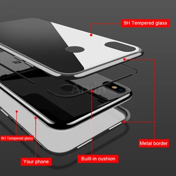 Magnetinio 360 adsorbcijos metalo ir stiklo apsaugos atveju, tinka Xiaomi Redmi Dėmesį, 9, 8, 7, K20 Pro, 8T, 8A, Mi Pastaba 10 Lit