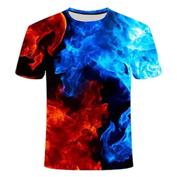 Vasaros mados laisvalaikio prekės apvalios kaklo marškinėliai vyrams 3D spausdinimo anime T-shirt kraštovaizdžio moteris, vyras marškinėliai hip-hop ' o t-shirt