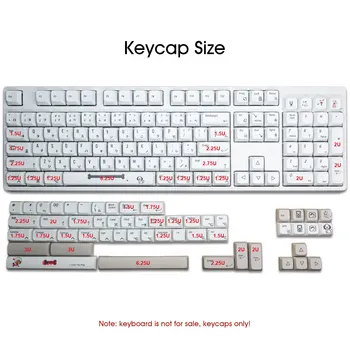 155 Klavišus PBT Japonijos Keycaps XDA Šiluminė Dažų Sublimacijos Minimalistinė Balta Temą, Stilių, Mechaninė Klaviatūra