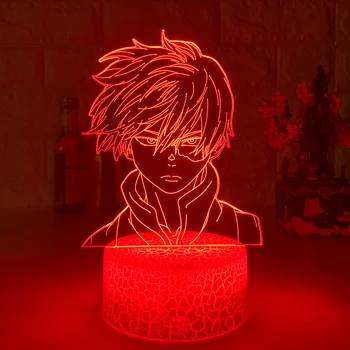 Anime Mano Herojus akademinės bendruomenės 3D Akrilo Naktį Šviesos Shoto Todoroki reverso Dizaino LED naktinė lempa Lempos Miegamojo Puošmena Stalo Lempa