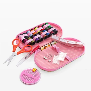 Nešiojamų mini kelionės siuvimo rinkiniai dėžutė su spalvų siūlai, adata pin žirklių, siuvimo rinkinys su byla lauke namų tools 