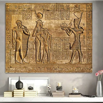 Senovės Egipto Sienos Freskomis, Tapybos Drobės Egipto Hieroglifai Freska Akmens Drožyba Spausdinti Karalienės Hačepsutos Šventyklos Sienos Meno Dekoro