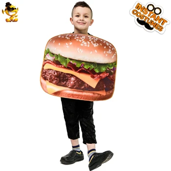 Vaikai Kalėdų Kostiumai Unisex Vaikų Hamburger Tunika Drabužius, Cosplay Kostiumai Dress up Boy &Girl Maisto Hamburger Drabužiai