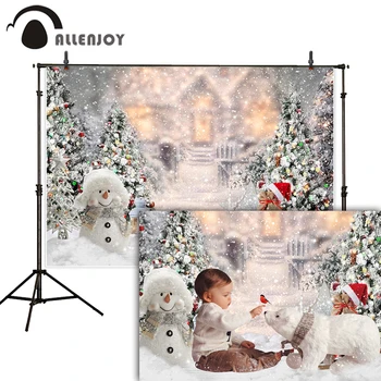 Allenjoy Kalėdų Fonas Snaigės Naujųjų metų Šeimai Šalis Dekoro Blizgučiai Žibintai Žiemos fotostudijos Fono Photophone