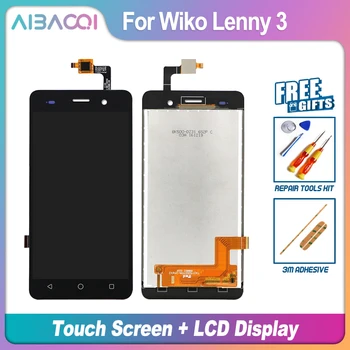 AiBaoQi Naujas Originalus 5.0 colių Jutiklinis Ekranas + 1280X720 LCD Ekranas Asamblėjos Pakeisti Wiko Lenny 3 modelio Telefonas