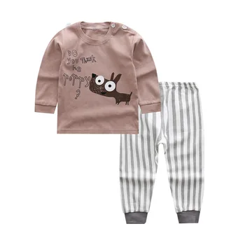 WAVMIT 2020 m. Rudens Žiemos Ilgos Rankovės Vaikams Sleepwear Nustatyti Medvilnės Pižama Nustatyti Berniukų Pižamos Rinkinius Vaikams, naktiniai drabužiai Mergaičių naktiniai marškiniai, pižamos