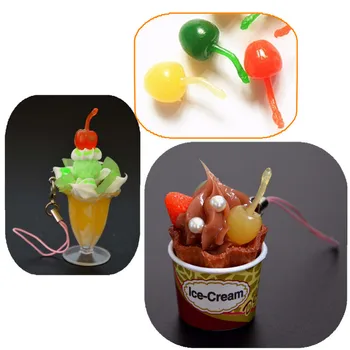 Tanduzi 30PCS Kawaii PVC Netikrą Vyšnių Dirbtinių Vaisių Plastiko Mini Vyšnių Modeliavimas Maisto Miniatiūriniai Lėlių Amatai 