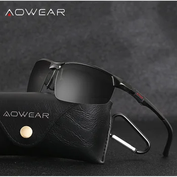 AOWEAR Vyrų Taškus Akiniai nuo saulės Vyrams Porlarized Aukštos Kokybės Aliuminio Sporto Stiliaus Saulės Akiniai Vyrų Lauko Vairavimo Akiniai Gafas