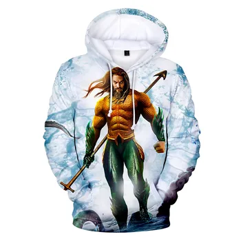 3 Iki 14 Metų vaikams hoodies Aquaman 3D atspausdintas hoodie palaidinukė berniukams, mergaitėms ilgomis rankovėmis streetwear Striukė kailis Paauglių drabužių