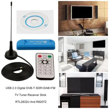 TV Stick, USB 2.0 Skaitmeninis DAB+FM HDTV Vaizdo Įranga, TV Imtuvas, Imtuvas Klijuoti su Oro RC RTL2832U Ir FC0012 USB Dongle