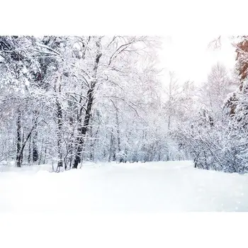 Sniego Miške Medžiai Žiemą Fotografijos Fonas Vinilo Audinio Fone Mėgėjams Baby Vaikų Kalėdų Photophone Foto Studija