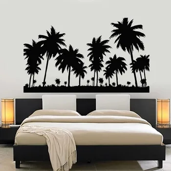 Sienos Lipdukas Kelionės Palmių Atogrąžų Paplūdimio Stiliaus Atostogų Miegamasis Namų Dekoro Vinilo Lango Stiklo Lipdukas Nuimamas Dailės Freskos C022