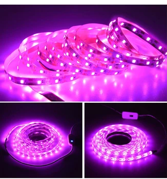 Augti LED Juostelėmis ir viso Spektro Šviesa Patalpų Auginimo Lempos, Lempų, Skirtų augalų SMD2835 5V USB Fito Juostos Led Gėlių Akvariume Auga Šviesos