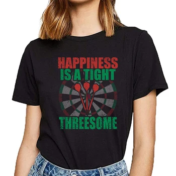 Topai Marškinėliai Moterims lėkti produkto laimė yra stora tris Kawaii Užrašai Trumpas Moterų Marškinėlius
