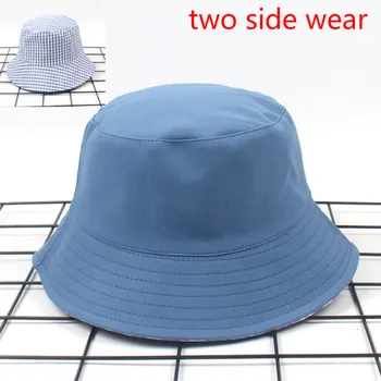 Tuščias grįžtamasis kibiro kepurę bžūp dviejų šoninių dėvėti medvilnės vyrų vasaros skrybėlę atsitiktinis moterų pledas saulės, skrybėlę, lauko apsaugos nuo saulės sunhat panama