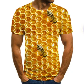Vasaros Nauja, vyriški T-shirt Miss Bičių 3D Palaidinukė 3D Spausdinimo Asmenybės Trumpas Rankovės Hip-Hop ' O-Kaklo Viršų