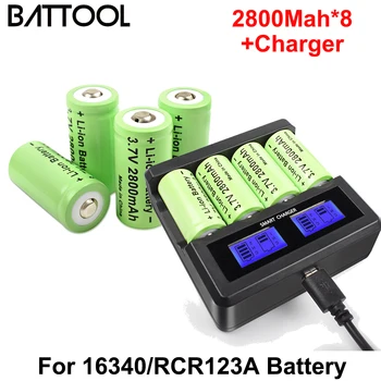 2800mah Už CR123A RCR123 ICR16340 Baterija 3.7 V, Li-ion daugkartinio Įkrovimo Baterija Arlo Saugumo Kameros Lazerio Pen Ląstelių