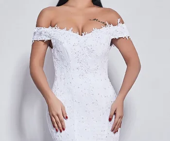 Eilėraščių, Dainų, Naujas stilius gražus gėlių nėrinių vestuvių suknelė 2020 Vestido de noiva Undinė vestuvių suknelė skraiste mariage 520
