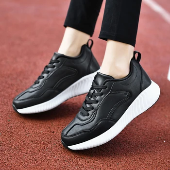 2020 m. Pavasarį Stambusis Sportbačiai Moterims PU Oda Platforma Šliaužtinukai Laisvalaikio Bateliai Ponios Kvėpuojantis Mados Batai zapatos de mujer