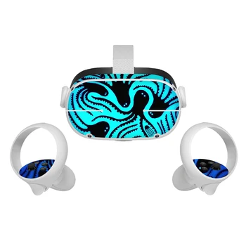VR Ausines PVC Oda Lipdukai Oculus Quest 2 Virtualios Realybės Animacinių filmų Protetcive Lipdukas Lipdukai Quest2 valdytojas dalys