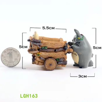Miniatiūriniai Animacinių Filmų Totoro Sultingi Augalų Puodą Puikus Dervos Gyvūnų Vazonas Katės Paveikslas, Vaza Sodinamoji Namų Dekoro