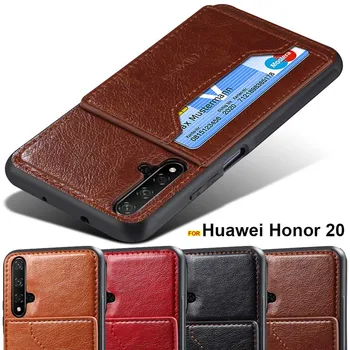 Garbės 20 atveju Prabanga kortelės turėtojas stovėti odos atveju Huawei Honor 10 lite atveju galinį dangtelį minkštas bamperis, automobilių Magnetas atveju coque