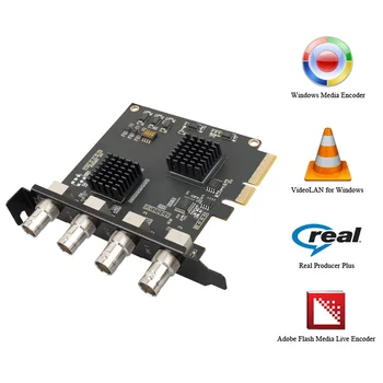 Acasis 4 Kanalų PCIE Užfiksuoti kortelės SDI Vaizdo plokštė 1080P 60FPS Užfiksuoti Kortelės už Žaidimą Susitikimas Live Transliacijos Transliacijos