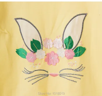 Cute Kačių, Trišakis Medvilnės marškinėliai Trumpas rankovėmis Baby Girl Drabužiai Litttle Girls Cartoon Viršūnes, Vaikams, apatinis trikotažas Bebe Vaikų marškinėliai