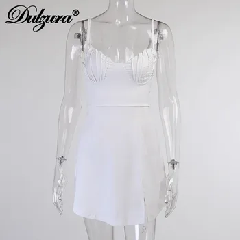 Dulzura Kratinys Moterų Dirželis Mini Suknelė Ritininės Bodycon Backless Seksualus Streetwear 2021 M. Vasarą Elegantiškas Šalis Klubo Elegantiškas Kietas