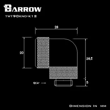 Barrow OD12 kaip 14mm Kietajame Vamzdelio Montavimo 90 Laipsnių Pasukimo Įrengti vandens Aušinimo Adapteris OD12/kaip 14mm TWT90KND-K12/TWT90KND-K14