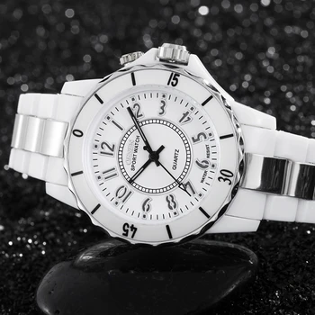 Garsaus prekės ženklo OHSEN kvarco moterų lady žiūrėti laikrodžius vandeniui nardymo mados LED Balta Prabangūs Suknelė žiūrėti Dovanos Relojes Mujer
