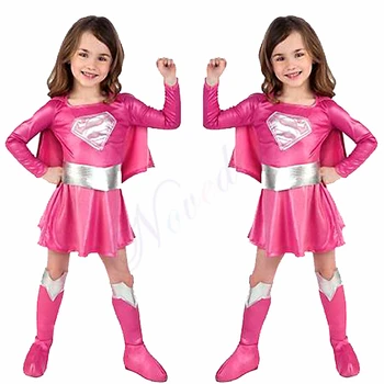 Išgalvotas Merginos Superhero Suknelė Gimtadienio Supergirl Super Herojus Cosplay Kostiumų Kalėdų Helovinas Kostiumai Vaikams Vaiku