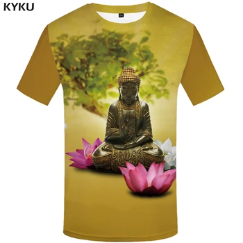 3d Marškinėlius Buda marškinėliai Vyrams Meditacija T-shirts 3d Gėlių Anime Drabužius Metalo Marškinėlius Spausdinti Harajuku Tshirts Atsitiktinis