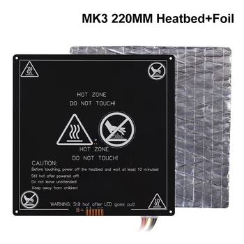 MK3 Heatbed 220*220*3mm 12V Aliuminio Plokštės Židinys viryklė su kabeliu 3D Spausdintuvo Dalys Mendelio RAMPOS 1.4 SKR V1.4 Turbo