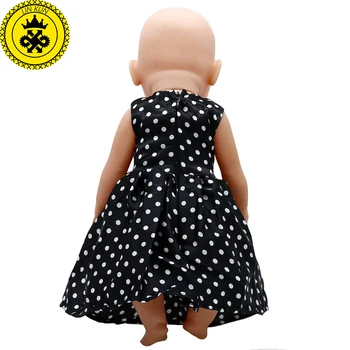 Baby Doll, Drabužius, 4-stiliaus Juoda Balta Princesė Suknelė Tinka 43cm Baby 43cm Lėlės Priedai Geriausia Gimtadienio dovana 100