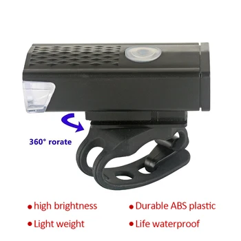 300 Liumenų Dviračio Žibintas atsparus Vandeniui Galiniai Šviesos diodų (LED) USB Įkrovimo Kalnų Dviratį Dviračiu Šviesos Taillamp Saugos Įspėjamoji Lemputė