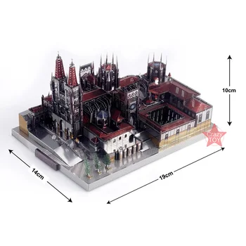 Microworld Ispanija Burgos Katedra Architektūra, 3D Metalo Dėlionė 