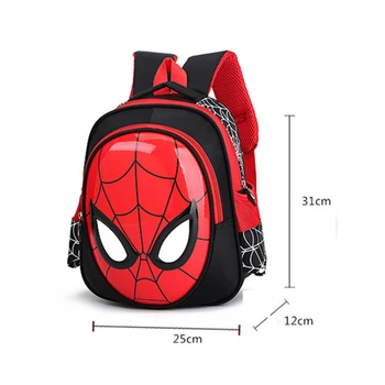 Disney Nauja Berniukai 3-6 Metų amžiaus 3D Mokyklos Krepšiai Vaiko Spiderman Knygos maišelį Vaikai Peties Maišas, Kuprinė ant Nugaros Karštam Vandeniui Kuprinės