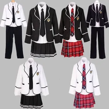 Studentai ilgomis rankovėmis mokyklines uniformas Japonija ir Pietų Korėja JK uniformas vidurinės mokyklos berniukų ir mergaičių studentų kostiumas