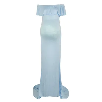 Motinystės Suknelė 2021 Pynimas Apykaklės, Rankovių Maxi Ilgas Elegantiškas Motinystės Suknelės Nėščiosios Drabužius Fotografija