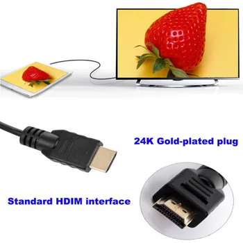 1.4 Versijos HDMI suderinamus Didelės Spartos Aukso Padengtą Kištukas Micro HDMI Laidas 0.5 m, 1.5 m, 10m Laido 1080P 3D HD TV XBOX PS3 Kompiuteris